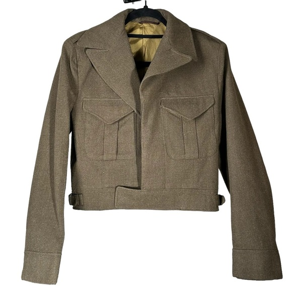 1950s Miller Gabbe Limited Medium Women's Military Jacket Vintage 50s Army Wool - Picture 8 of 15